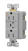 Eaton TRIG5262GYS  Surge Protection Duplex Receptacle, TVSS, 15 Amp, LED indicator and audible alarm, GRAY, 2 pole, 3-wire, grounding, TVSS Transient Voltage Surge Suppressor