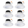 HALO 4 inch Recessed LED Can Light – Retrofit Ceiling & Shower Downlight – 3000K -Baffle White Trim (6 Pack)