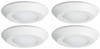 (case of 4) HALO 4 inch Backlit LED Surface Ceiling Mount Light, White Trim, 3000K Soft White, 600 lumens, 8 watts, BLD406930WHR