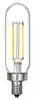 GE Vintage Style T8 LED Light Bulb, Tube Light Clear Glass, 25 Watt Replacement, candelabra base, 3 watt, 150 lumen, dimmable