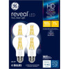 GE reveal LED A19, 100 watt equivalent, 11 watts 1140 lumens, HD Light, Dimmable, medium base, pure, clean reveal HD light (4 bulbs)