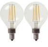 GE Lighting 24535 Clear Finish Light Bulb Dimmable LED Daylight Decorative G16.5 Globe 4 (40-Watt Replacement), 350-Lumen Candelabra Base, 2-Pack, Soft White, 2 Piece