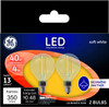 GE Lighting 24535 Clear Finish Light Bulb Dimmable LED Daylight Decorative G16.5 Globe 4 (40-Watt Replacement), 350-Lumen Candelabra Base, 2-Pack, Soft White, 2 Piece