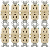 (case of 10) Eaton Wiring Devices CR15V Commercial Grade Straight Blade Duplex Receptacle with 15-Amp, 125-Volt, 5-15-NEMA Rating, Ivory