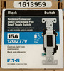(case of 10) Eaton Single Pole AC Toggle Switch, commercial, Black, CSB115STB-SP-L, 15-Amp, 120/277-Volt/AC  