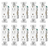 (case of 10) Eaton Construction Grade Half-Control Receptacle, 6252CHW, 2 pole, 3 wire grounding, 15A, 125V, White, Half controlled, commercial quality