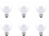 (6 bulbs) Sylvania Double Life 25W Globe Light Bulbs, White, frosted, G25, 3000K 