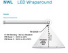Day-brite LED Wraparound Surface Mount Luminaire with Occupancy Sensor, 8 ft, Color Select (3500K, 4000K 5000K), Field Selectable Lumen, 120-347V, 0-10V Dimming, NWL860100L8CST-UN3-DIM