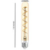 (case of 20)  GE Lighting Vintage Style LED Tube Light Bulb, 5 Watts (60 Watt Equivalent) Warm Candle Light, Amber Glass, Medium Base, Dimmable, spiral filament 