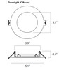 (case of 10) Lightolier LED Flat Round Downlight Wafer, 4 inch Round, 700 lumen, 11 watt, Field Selectable Color (2700, 3000, 3500,4000,5000K), 90CRI, TRIAC Dimming, White, FD4R7ESCT1W