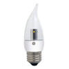 GE 75544 LED CA11 Bulb, medium base, bent tip, 4 watt, 250 lumen, 2400K warm white, Dimmable, 