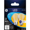 (2 bulbs) GE LIGHTING 23444 LED Light Bulb, A15 Fan Bulb, Clear finish, 5 watts, 500 lumens, Dimmable, Soft white, medium base