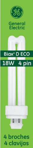 GE 97601 (6-Pack) F18DBX/841/ECO4P 18-Watt Quad-Tube Compact Fluorescent Light Bulb, 4100K, 1200 Lumens, T4 shape, G24q-2 base