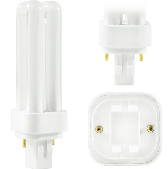 GE 97586 Ecolux Biax F13DBX23/827/ECO, 13 Watt Quad-Tube Biax Compact Fluorescent Light Bulb, 2 Pin, 2700K CFL plug in Light bulb