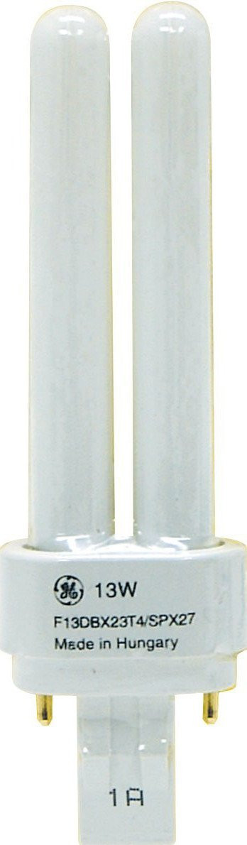 GE 97588 (6-Pack) F13DBX23/835/ECO 13-Watt Quad-Tube Compact Fluorescent Light Bulb, 3500K, 810 Lumens, T4 shape, GX23-2 bi-pin base