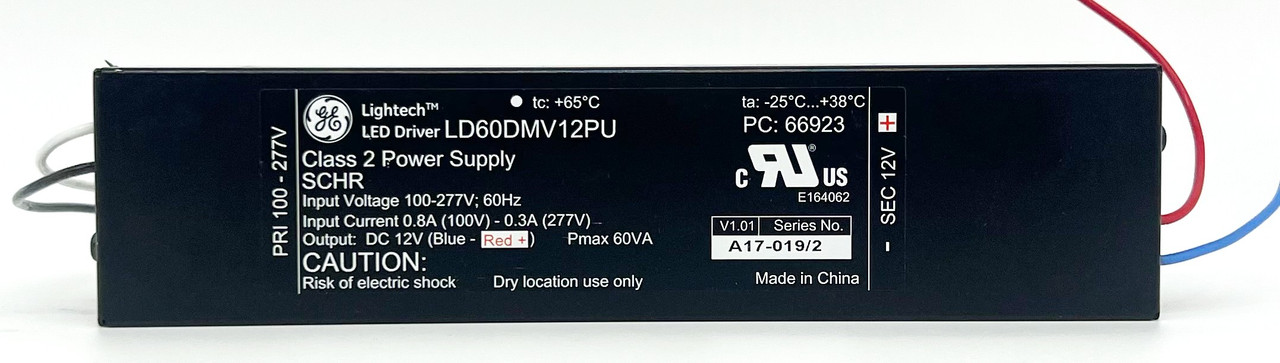 GE 66923 - 60 watt Output 120-277 volt Input Constant Voltage LED Driver (GELD60DMV12PU 66923)
