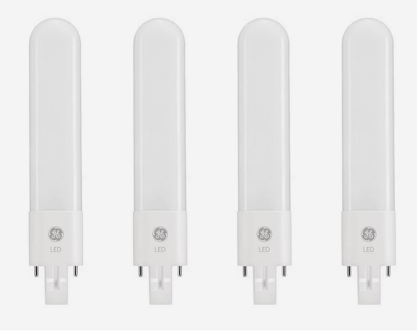 (case of 4) GE 30543 plug-in LED Neutral White 3500K, 5 watts 545 lumens 2 pin GX23 base,  3500K LED upgrade replacement for plug-in CFL compact fluorescent GX23 bulb, LED5GX23/835 
