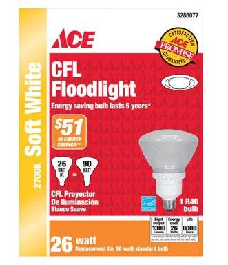 Ace Ge Lighting 76438 "" R40 Soft White CFL Bulb 26 Watt