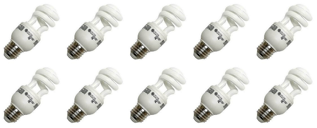 (case of 10) GE 42171 T3 Spiral CFL, Self-Ballasted, Medium Screw (E26) Base, 40 watt equivalent, Cool White, 9 watts, 520 lumens Compact Fluorescent Light Bulb