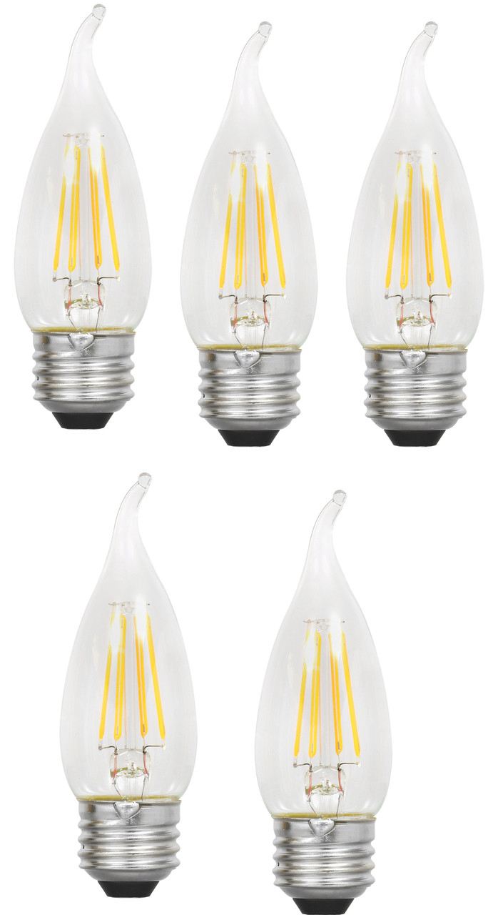 (case of 5) SYLVANIA 79522 Led Ultra Filament 40 watt equivalent, 2700K Decorative LED light bulb