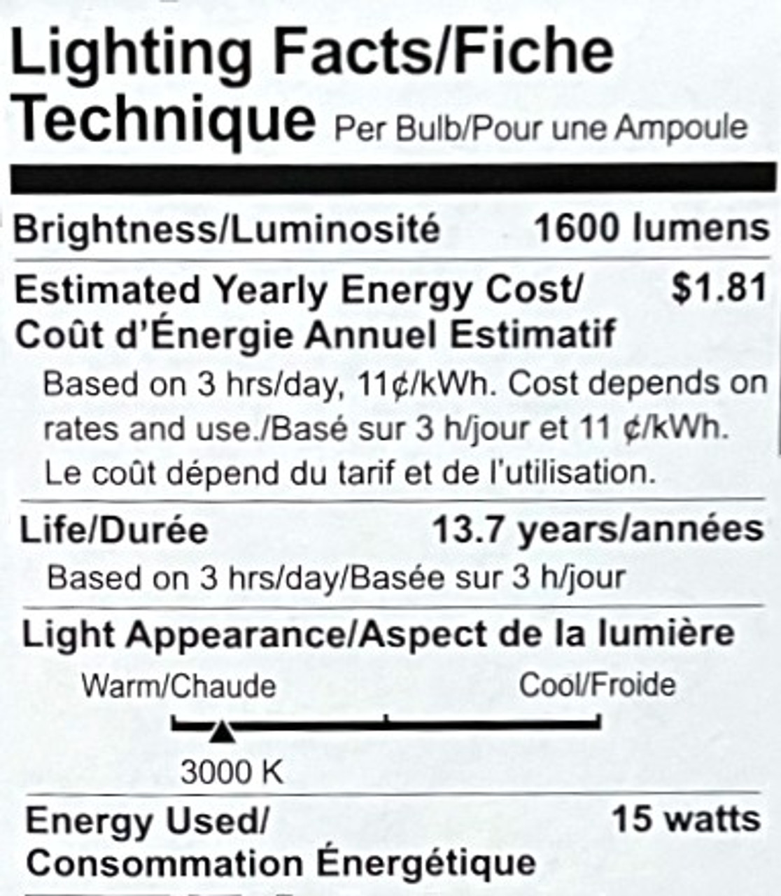 GE CURRENT LED15DA21/830 LED Lamp,A21 Shape,15.0W,1600 lm