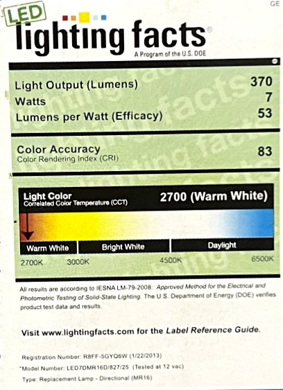 GE 69923 - LED7DMR16D827/25 MR16 Flood LED Light Bulb