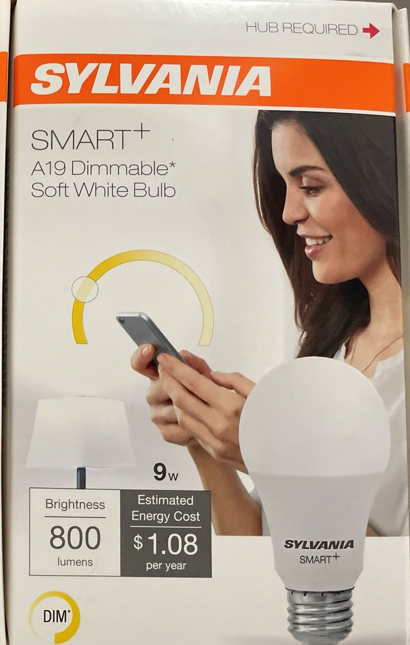 (4 pack) Sylvania 75549 A19 LED Smart+ Light Bulb Soft White 800 Lumens