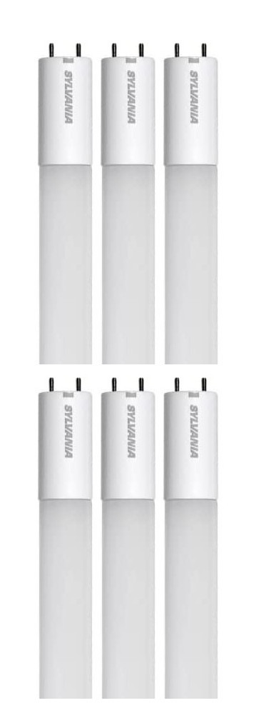 (6 pack) Sylvania 40585 LED tube LEDlescent 48 inch T8 Ballast-Free Fluorescent Replacement 4100K Frosted Glass