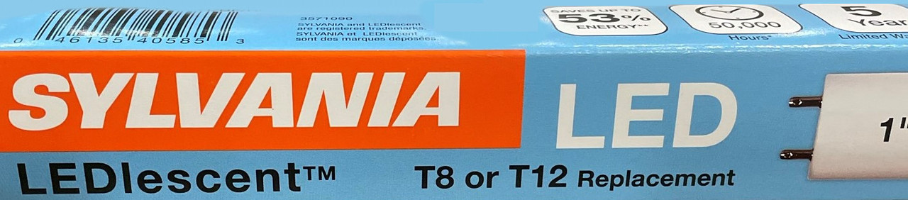 (6 pack) Sylvania 40585 LED tube LEDlescent 48 inch T8 Ballast-Free Fluorescent Replacement 4100K Frosted Glass