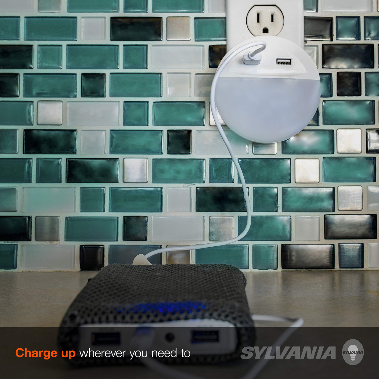 (5 pack) SYLVANIA LED Night Light with Dual USB Ports, Automatic Dusk to Dawn sensor, plug-in LED NightLight