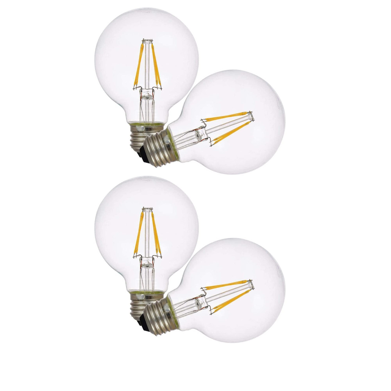 (4 bulbs) Sylvania LED Globe G25, 60 watt equivalent, 500 Lumens, Clear, Dimmable, Soft White, Medium Base, LED Light Bulb