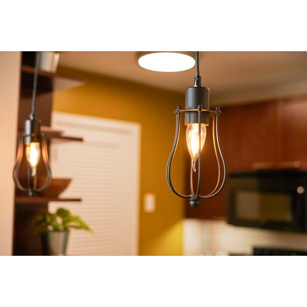 (6 bulbs) Sylvania Vintage LED B10 Bulb, Spiral Filament, 125 lumens, Amber Glow, 3 watts, Dimmable, Candelabra base, LED Light Bulb