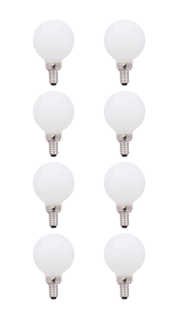 (8 bulbs) Sylvania 40359 LED Globe G16.5, 25 watt equivalent, Dimmable, Indoor Outdoor, Soft White, Candelabra base, LED Light Bulbs