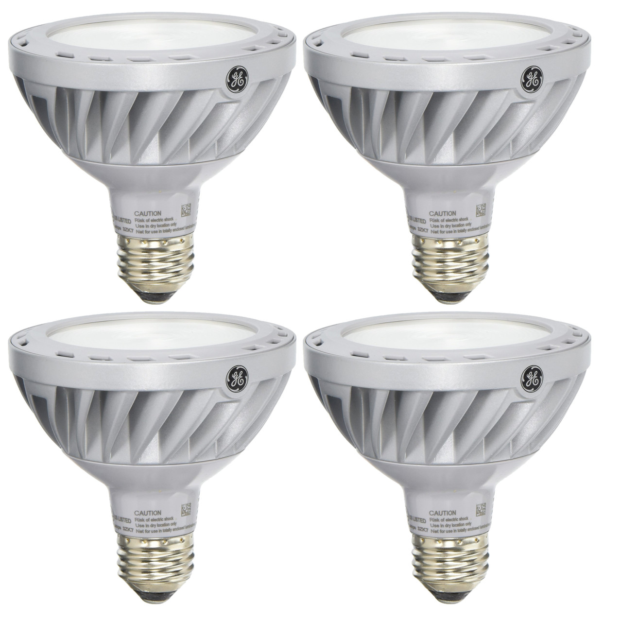 (4 bulbs) GE 67922  LED energy smart PAR30 Spotlight, 12 watt, Dimmable, 3000K, 860 lumens LED light bulb