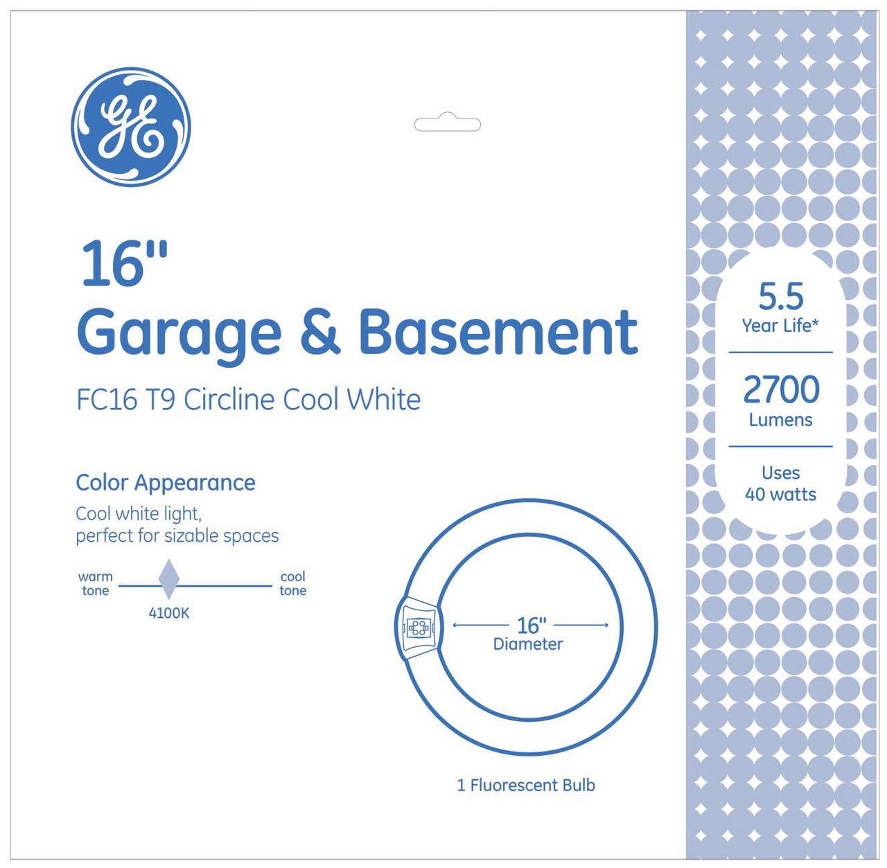 (6 lamps) GE Lighting 33893 FC16 T9 Circline, Cool white, 40-Watt 2700-Lumen T9 Circuline Fluorescent lamp