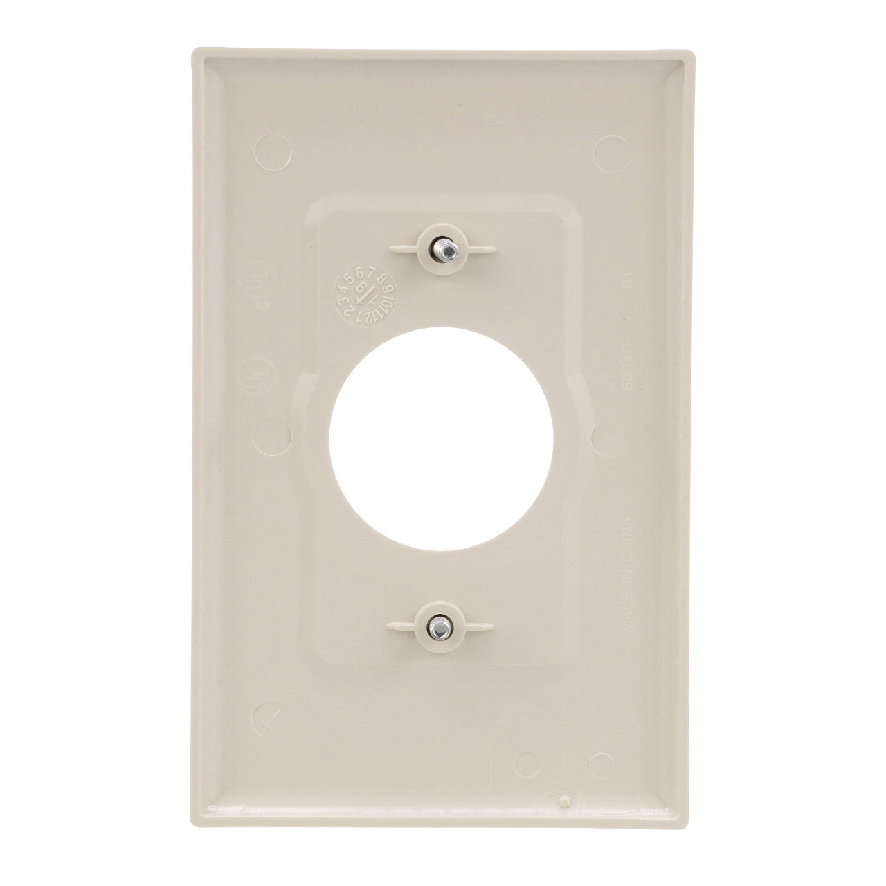 (10 pack) Eaton PJ7LA Mid-Size Polycarbonate 1-Gang Power Outlet Wallplate, Light Almond