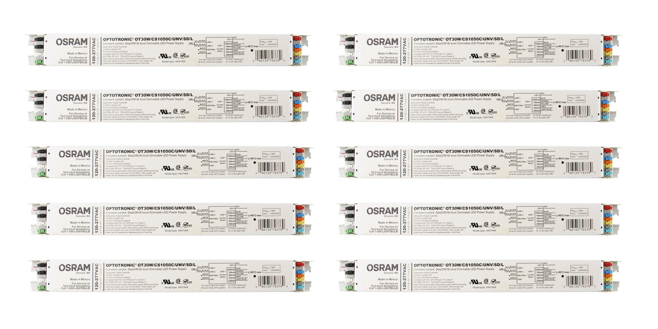 (case of 10) Osram 79376-A Optotronic OT30W/CS1050C/UNV/SD/L Dimmable LED Power Supply 120/277V
