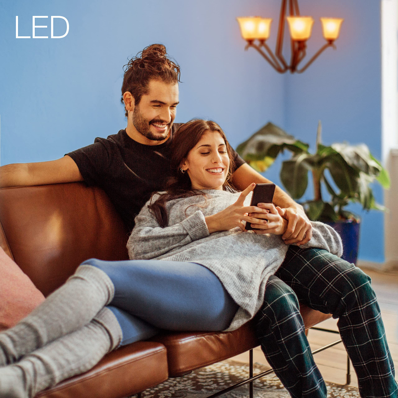 (6 bulbs) SYLVANIA 79721 Vintage LED Chandelier Light Bulb, Efficient 4 Watts, B10 Medium Base, Amber Glass Edison Style, Warm White 2175K, Dimmable