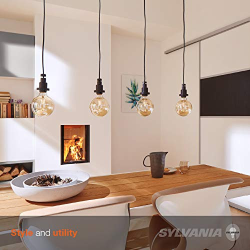 (6 bulbs) SYLVANIA LED Vintage G25 40W Equivalent, Efficient 4.5W, E26 Medium Base, Dimmable 2175K Amber Glow Light Bulb