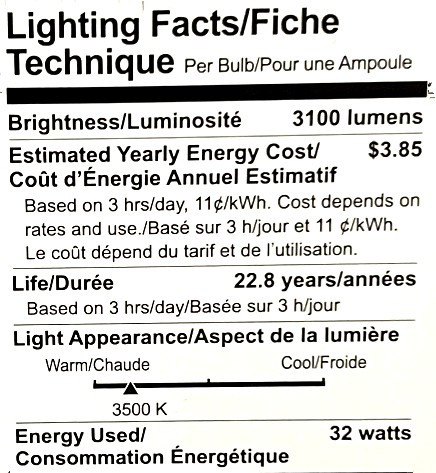 (6 bulbs) GE 30233 LED PAR38, 3100 lumens, 32 watt, 3500K Natural White, 15 degree spot, wet rated