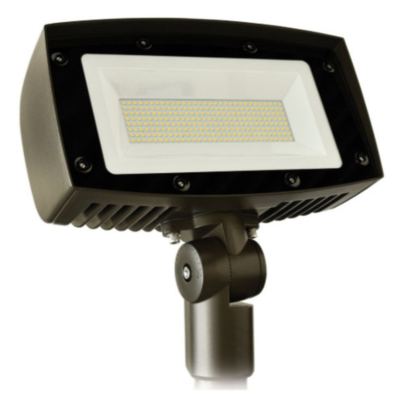 Signify Stonco LED Floodlight 150 watt, 4000K Neutral White, 16,000 Lumens, bronze finish, general purpose area light, slip fitter mount, security lighting and general purpose 