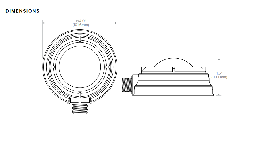 Hubbell Control Solutions WSPDLWOEMUNV-GY Digital Passive Infrared (PIR) Occupancy sensor , Daylight sensor, 120-480VAC Indoor Outdoor, watertight, gray, end mount