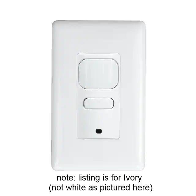 Hubbell Control Solutions Lighthawk PIR wall switch sensor, LHL-IRS1-G-IV-M, 1000 square feet, 120/277V, Ivory, Vacancy Mode Only
