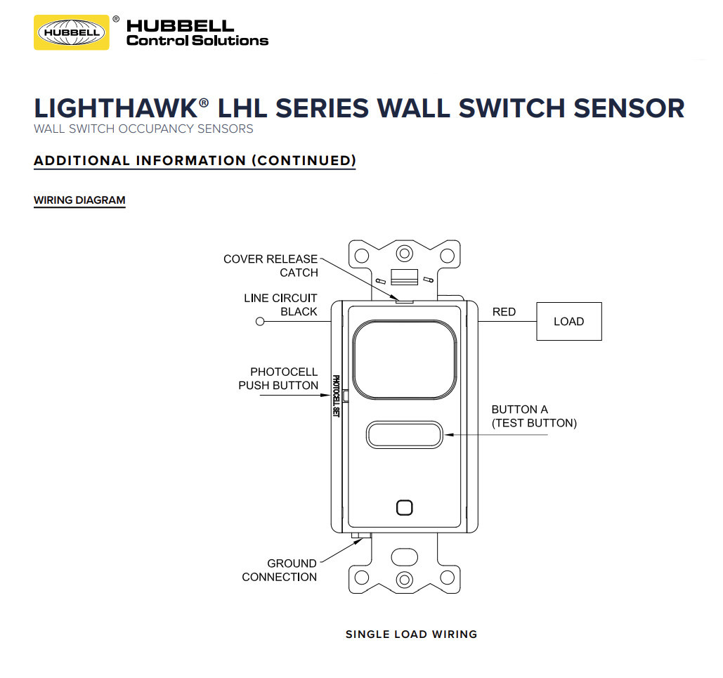 Hubbell Control Solutions Lighthawk PIR wall switch sensor, LHL-IRS1-G-IV-M, 1000 square feet, 120/277V, Ivory, Vacancy Mode Only