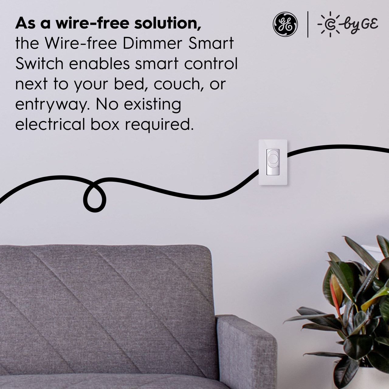 C by GE Wire-free Switch Starter Pack with Soft White LED A19 Smart Bulb Starter kit, C by GE, wire-free switch and LED Light bulb
