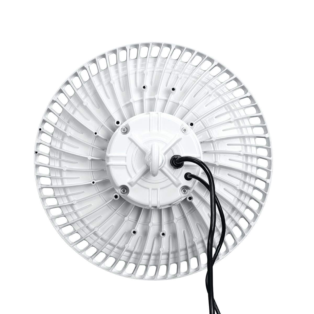 Hubbell Industrial Lighting Round UFO LED High Bay CRN-50MV-EDU-FP-OCS, 100 watts, 11000 lumens, 5000K, 120-277V, 6’ Power Cord, Frosted Polycarbonate lens, Microwave Occupancy Sensor, Dimming
