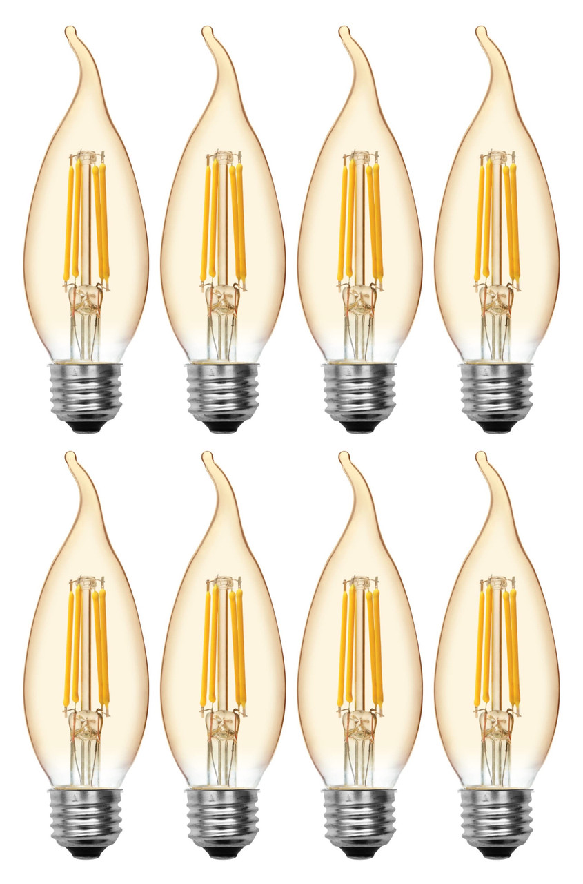 (case of 8 bulbs) GE Lighting Vintage Style LED Decorative Light Bulbs, 5.5 Watts (60 Watt Equivalent) Warm Candle Light, Amber Glass, Medium Base, Dimmable  