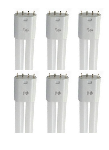 (case of 6) GE 39074 Led High Lumen Biax Plug-In upgrade for compact fluorescent, 21.85 inches, 17 watt, 4 pin 2G11 base, 3500K Neutral White, Frosted, Plug and Play ballast compatible LED Light bulb upgrade