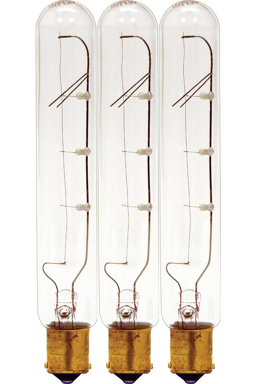 (case of 3) GE 14676 Tubular Appliance Bulb 25 watt 220 Lumens, T6.5 Double Contact Bayonet Base 5-9/16 In. Clear