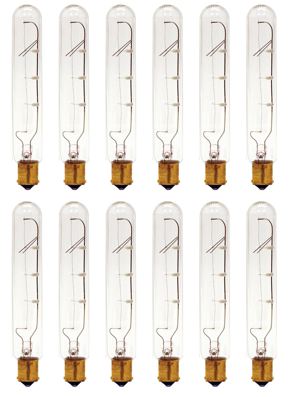 (case of 12 bulbs) GE 14676 Tubular Appliance Bulb 25 watt 220 Lumens, T6.5 Double Contact Bayonet Base 5-9/16 In. Clear